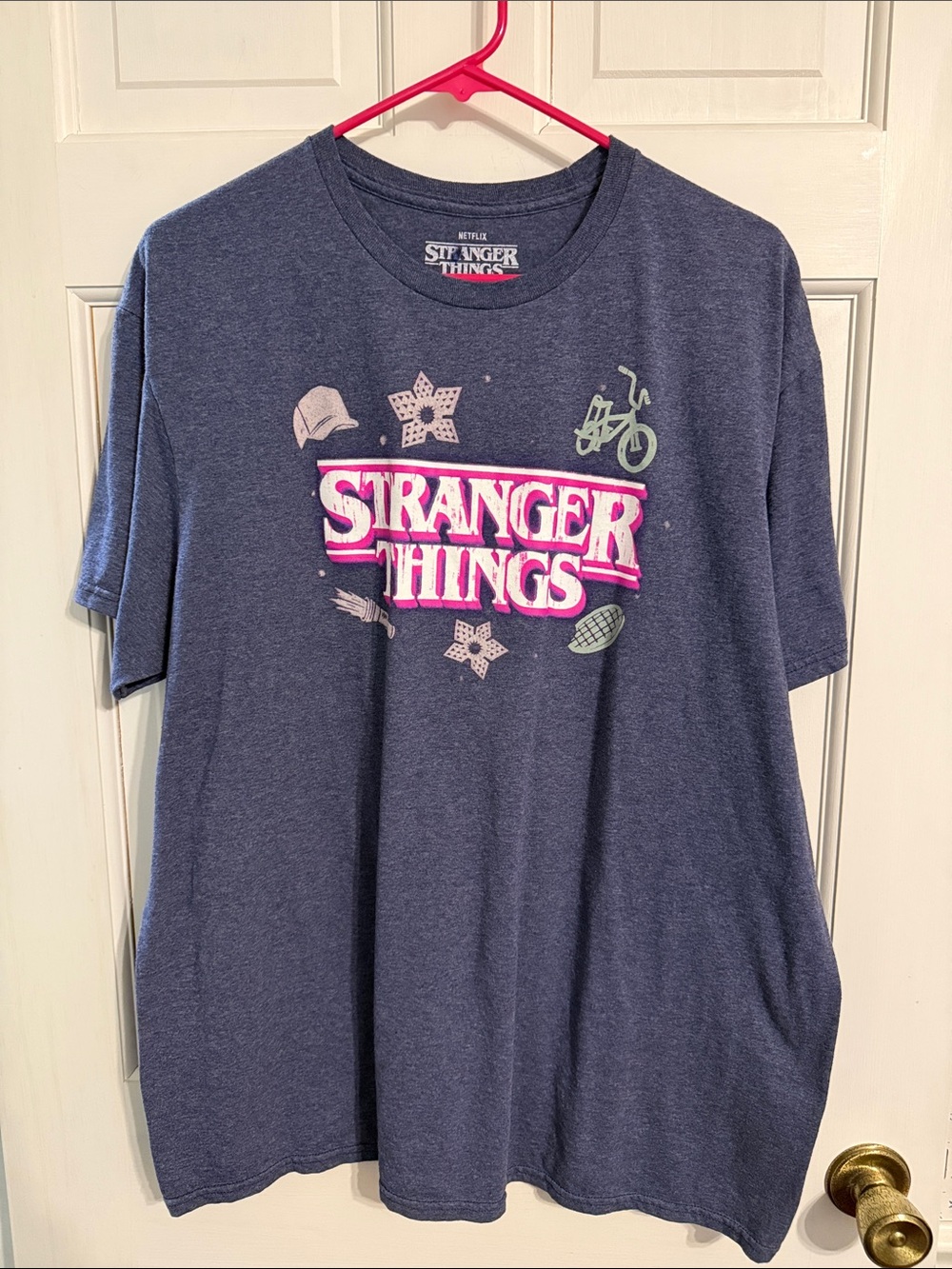 Netflix Stranger Things Graphic Tee with Pink Logo